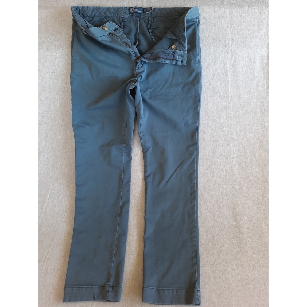 Polo by Ralph Lauren Men 36X32 Slim Fit Chino Storm Cloud Pants Stretch NavyBlue